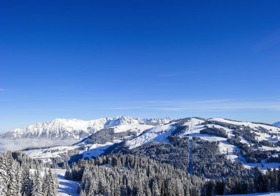 Ausblick von den Kitzbüheler Alpen im Winter